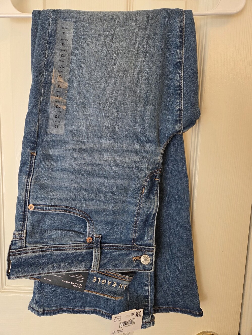 American Eagle Kick Boot Jeans Women 12 Short Blue Stretch Medium Wash Denim